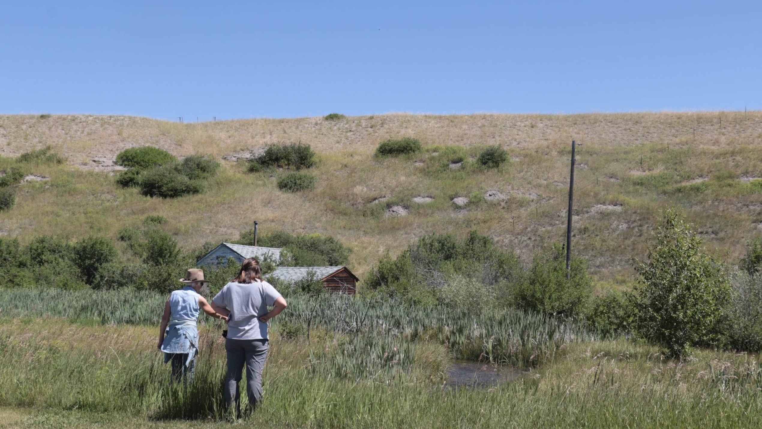 Vital Ground Land Steward Brittani Rosas and landowner partner Mary Sexton
