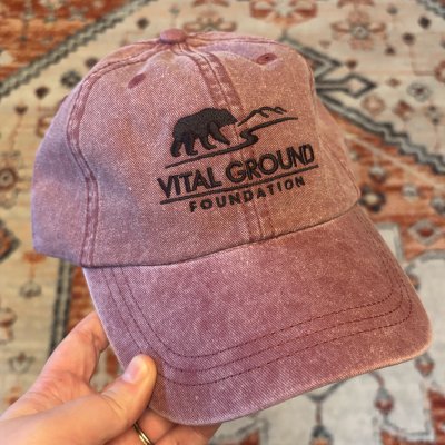 Vital Ground logoed hat washed maroon